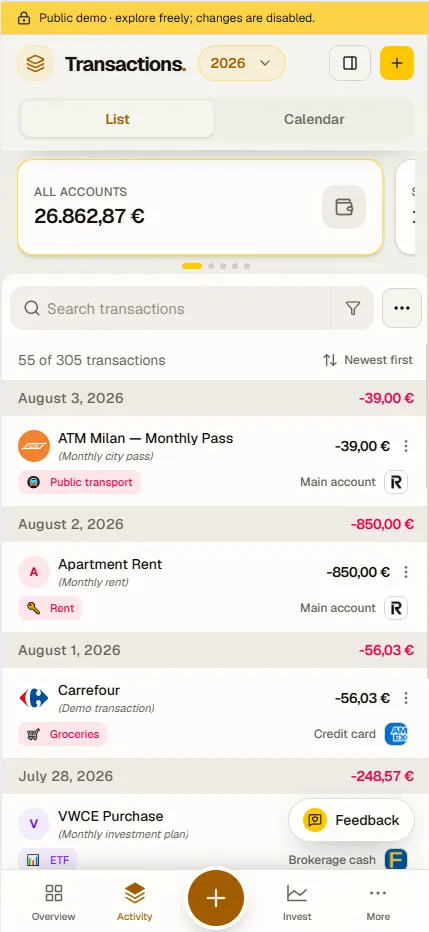 Atlas overview — mobile view
